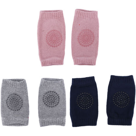 3 Paires de Protections Genoux Bébé Coton Peigné Anti-Dérapant pour Apprentissage Marche (1/5)