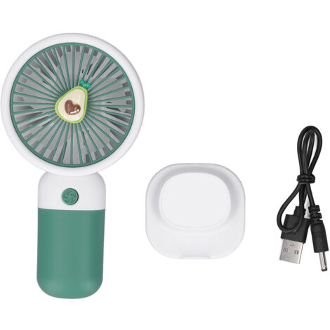 Ventilateur de Poche USB Rechargeable Portable - Style Avocat Vert pour Voyage et Transport (1/5)
