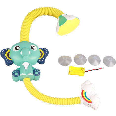 Douche Électrique Enfant Forme Éléphant Macaron, Jouet de Bain Bébé Pulvérisateur d'Eau Bleu pour Salle de Bain Été (1/5)