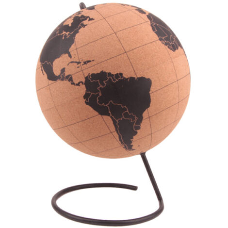 Globe Rotatif en Liège pour Bureau - Carte du Monde Décorative - Décoration Géographique Maison (1/5)