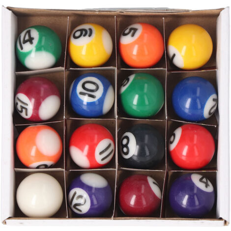 Lot De 17 Mini Boules De Billard – Résine 25 Mm Avec Triangle – Accessoires Pour Enfants – Maison, école, Loisirs Sportifs