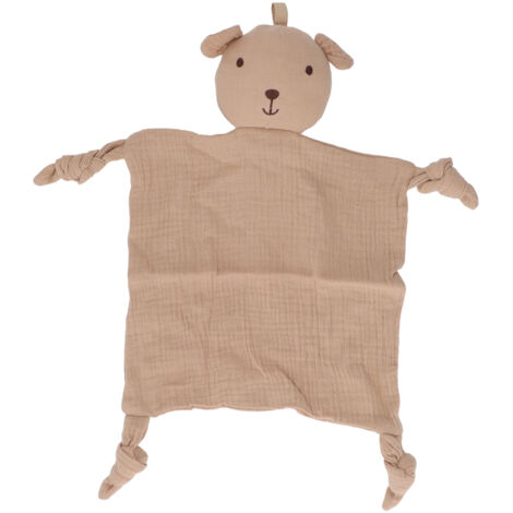 Couverture de sécurité bébé en coton gaze doux, sèche rapidement, lavable, jouet de réconfort pour nouveau-né couleur kaki (1/5)