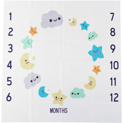 Tapis d'éveil pour nouveau-né - Fond photo bébé doux pour étapes mensuelles (1/5)