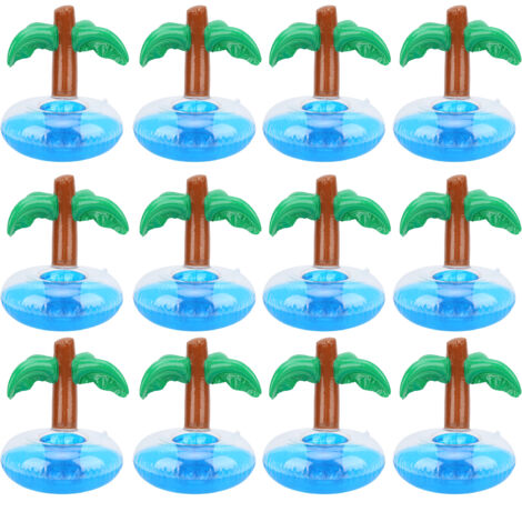 12 pièces Supports de Boissons Palmiers Coco Gonflables pour Piscine et Plage (1/5)