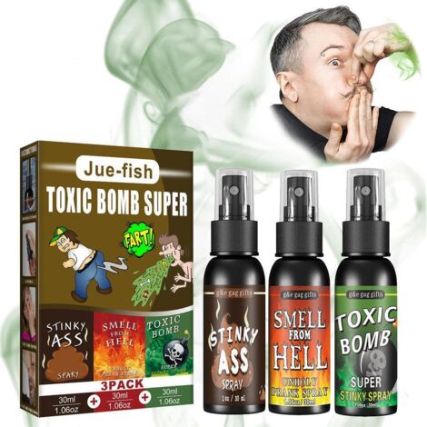 Spray puant 30ml pour farces et blagues, jouets à effet malodorant pour fêtes, Halloween et poisson d'avril