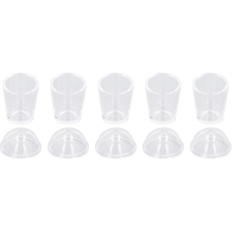 5 tasses à café miniatures 1/12 avec couvercles, matériau plastique transparent, style mignon pour maison de poupée (1/5)