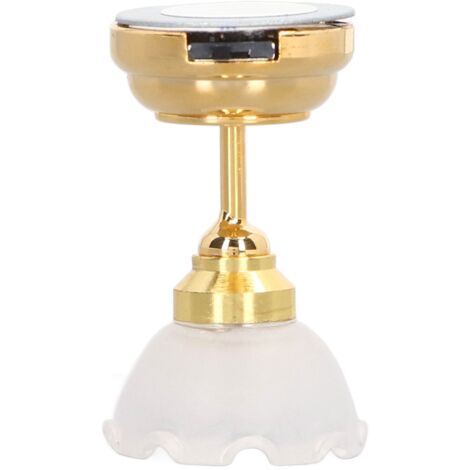 Lampe de Plafond Miniature 1:12 pour Maison de Poupée - Fleur Blanche Innovante LED Éclatante Décoration Éclairage Mini (1/5)