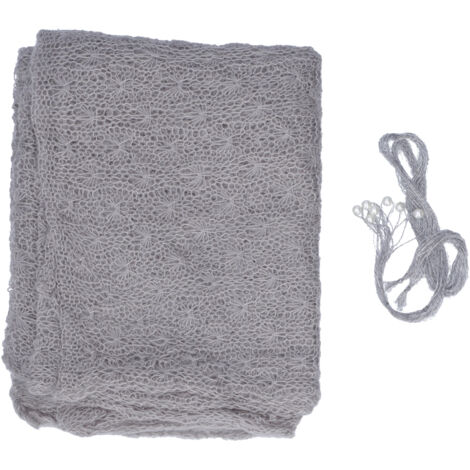Bandeau extensible pour nouveau-né, set de langes élastiques pour séance photo bébé, accessoires photo nourrisson gris (1/5)