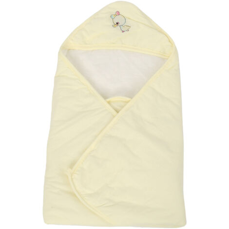 Couverture bébé douce en coton avec motif cartoon adorable pour nouveau-né - Jaune (1/5)