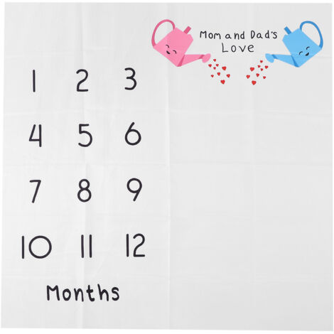 Tapis d'éveil bébé unisexe pour photos mensuelles et suivi de croissance (1/5)
