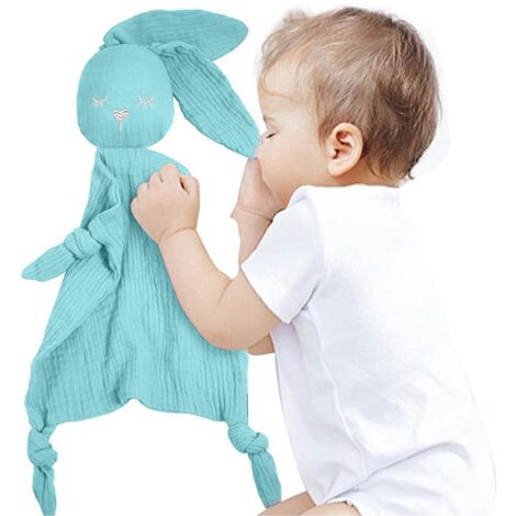 Couverture Sécurité Bébé avec Lapin Doudou - Cadeau Doux pour Nouveau-nés Filles et Garçons (1/5)