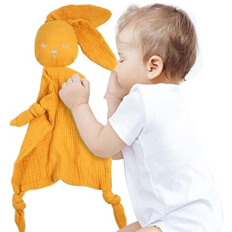 Couverture Sécurité Bébé avec Lapin Doudou - Cadeau Doux pour Nouveau-nés Filles et Garçons (1/5)
