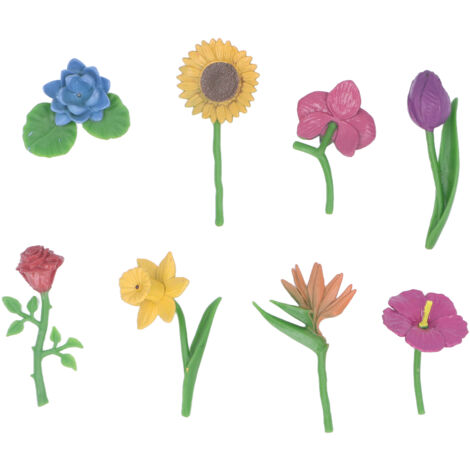 8 pièces Plantes Artificielles Colorées en PVC pour Décoration de Table de Sable, Jouets Éducatifs pour Enfants (1/5)