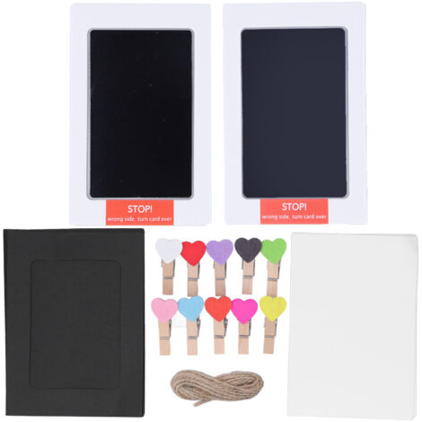 Kit d'Empreintes Bébé Sans Encre - Tampon Mains et Pieds - Souvenir Bébé - Coussinet Bleu et Noir (1/5)