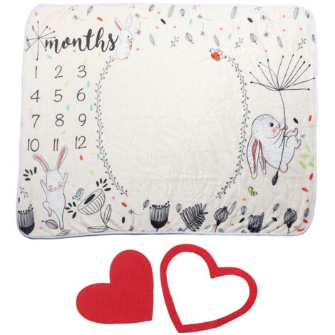 Couverture Bébé Évolutive Double Face Lapin Plante - Douce, Confortable pour Photos Nouveau-né et Décor DIY (1/5)