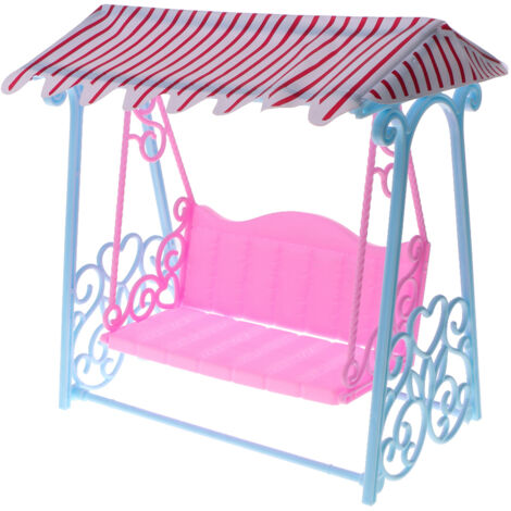 Balancelle Miniature 1/6 avec Toit et Chaise - Accessoire Maison de Poupée, Meubles Miniatures pour Filles, Jouets Enfants (1/5)