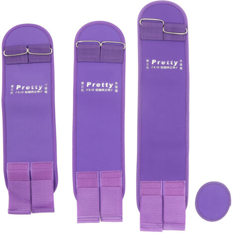 Ceinture de Correction des Jambes Élastique et Respirante pour Genoux Cagneux ou en X - Adulte et Enfant - Violet (1/5)