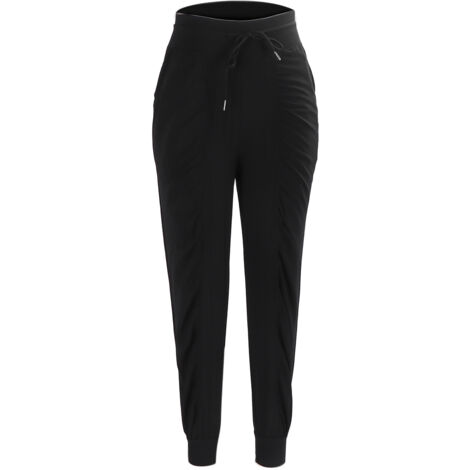 Pantalon de jogging décontracté pour femme en polyester, ample et stylé pour le sport, la course, couleur noire taille M (1/5)