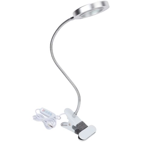 Lampe de bureau LED USB avec loupe, 3 températures de couleur et 10 niveaux d'intensité - Idéal pour tatouage, lecture et travaux de précision (1/5)