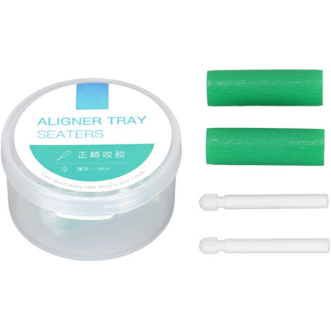 2 Pièces Masticateurs Orthodontiques Saveur Menthe avec Poignées pour Aligneurs Dentaires (1/5)