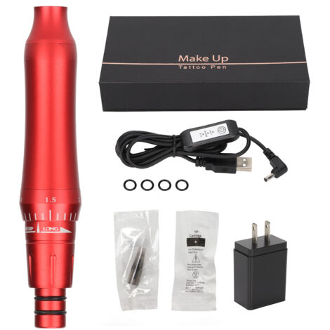 Machine de Microblading Professionnelle en Alliage d'Aluminium pour Sourcils, Eyeliner et Lèvres - 110-240V avec Prise US Rouge (1/5)