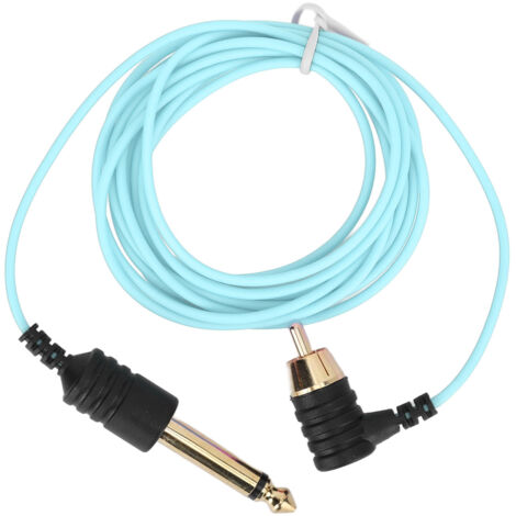 Câble de connexion RCA flexible 5.9ft pour machine à tatouage, fil fin bleu (1/5)