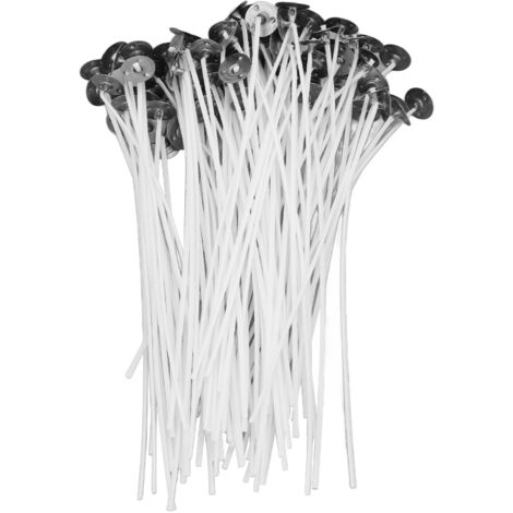 100 pièces Mèche Coton 15cm pour Bougies Parfumées, Base Blanche Cire de Soja - DIY Fabrication de Bougies (1/5)