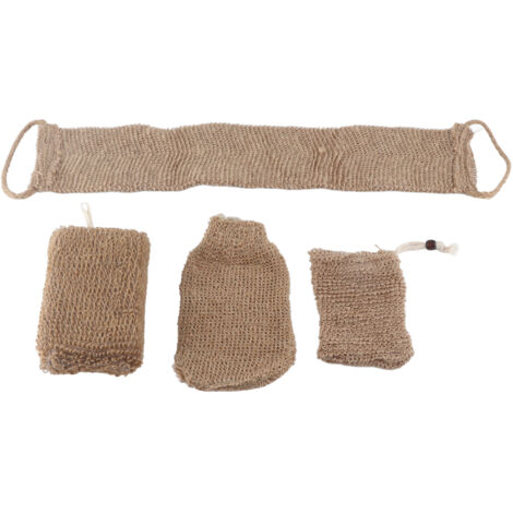 Gant de Toilette en Jute Exfoliant, Surface Concave-Convexe, Idée Cadeau, Kit Nettoyage Corporel (1/5)