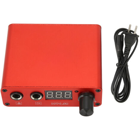 Alimentation pour Machine à Tatouer USB Rouge, Mode Anti-Fatigue, 100-230V avec Prise US, Compacte (1/5)