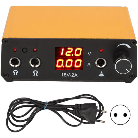 Alimentation pour Machine à Tatouage 3 Trou Alliage Aluminium Doré, Câble d'Alimentation 90‑265V avec Prise UE (1/5)