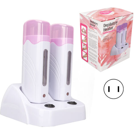 Chauffe-cire portable double avec base chauffante pour jambes et aisselles, prise US 110V (1/5)