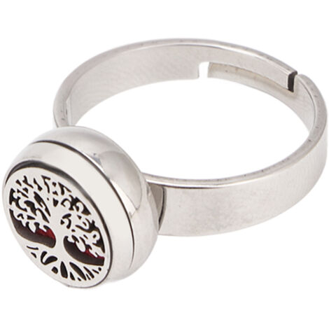 Bague aromathérapie réglable en acier inoxydable, diffuseur d'huiles essentielles portable pour femmes. (1/5)