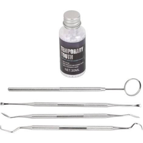Kit de soins dentaires temporaires avec perles malléables pour fausses dents, idéal pour fêtes d'Halloween (1/5)