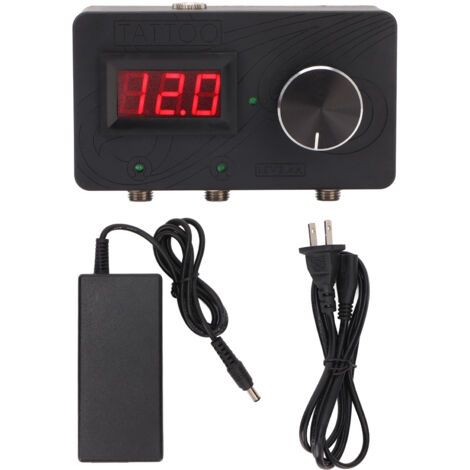 Alimentation Tatouage à Affichage LED Double Sortie avec Pédale - Régulateur de Tension 100‑240V Prise US (1/5)