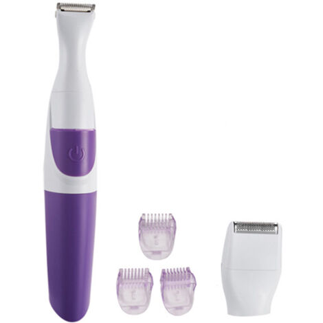 Rasoir Électrique 2 en 1 pour Épilation Bikini et Corps, Lavable, Violet pour Femmes (1/5)