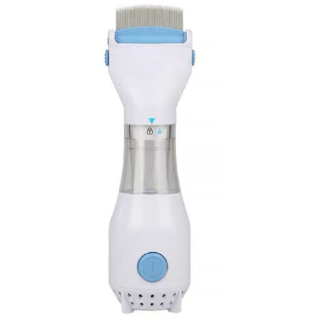 Peigne Électrique Anti-Poux, Appareil de Désinfection Capillaire en Acier Inoxydable, avec Prise US Bleu et Blanc