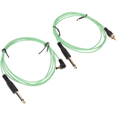 2 pièces Câble Clip RCA Tatouage 5.9ft OD2.2mm Courant Stable Haute Conductivité Câble DC Vert pour Machine à Tatouer (1/5)