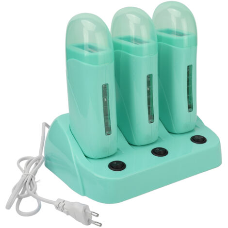 Chauffe-cire électrique 3 pièces pour épilation à la cire chaude - Base incluse pour aisselles, jambes - Hommes et femmes - Prise EU 220V (1/5)