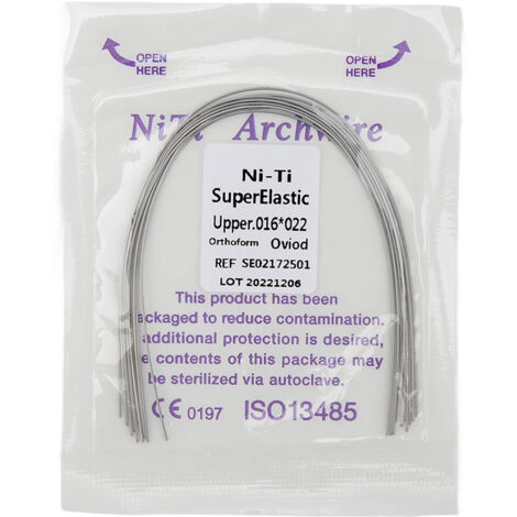50 pièces Fil Orthodontique NiTi Arc Bas Inférieur 0.016 x 0.022 Pouces Ressort Dentaire (1/5)