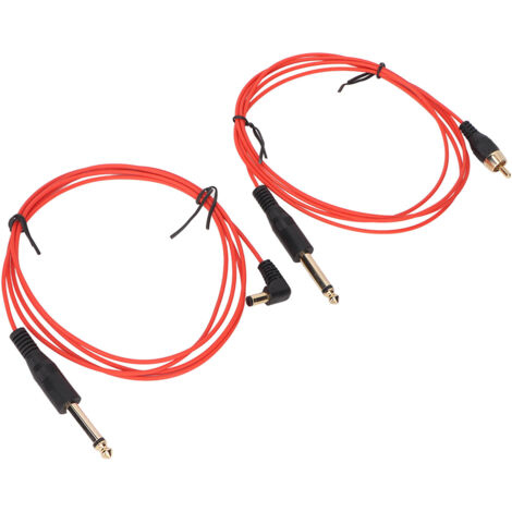 2 pièces Câble Clip RCA Tatouage 5.9ft OD2.2mm Courant Stable Haute Conductivité Cordon DC Rouge (1/5)