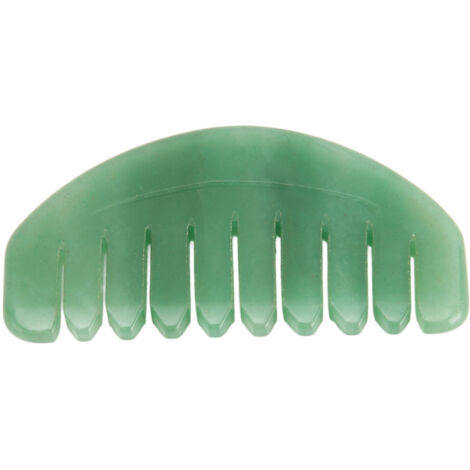 Peigne de Gua Sha en Pierre de Jade pour Massage du Cuir Chevelu, Relaxant et Portable (1/5)