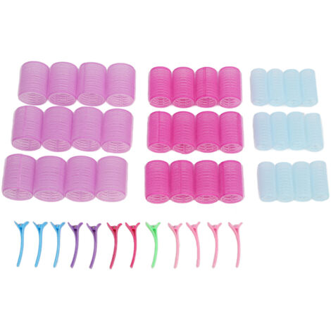 48 pièces bigoudis auto-agrippants sans chaleur, 3 tailles pour boucles tenaces avec pinces colorées (1/5)