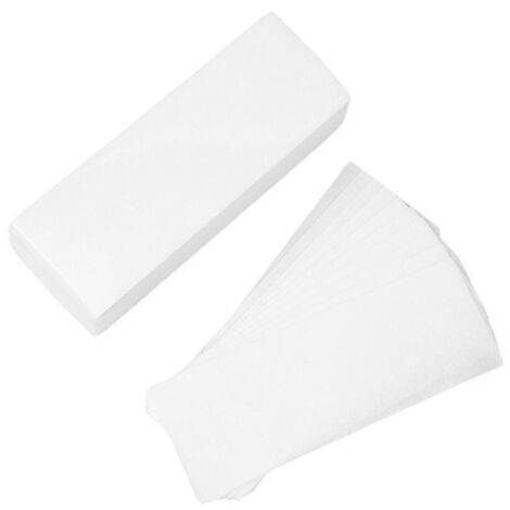 100 bandes de cire épilatoire professionnelles pour visage et corps - Papier à épiler jetable blanc