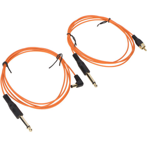 2 pièces Câble Clip RCA Tatouage 5.9ft Courant Stable Haute Conductivité Câble DC Orange pour Machine à Tatouer (1/5)
