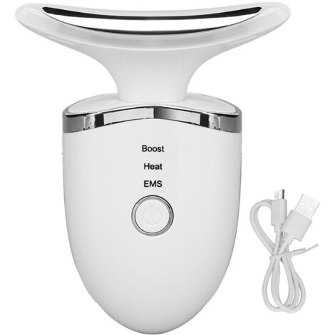 Appareil de Lifting du Cou Micro-courant avec Chauffage et Lumières Colorées - Blanc (1/5)