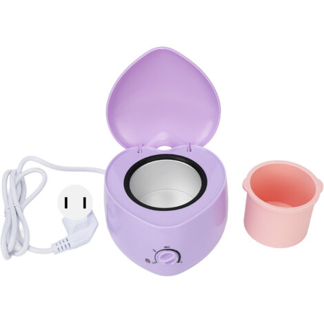 Mini Chauffe-Cire en Forme de Cœur avec Pot Intérieur en Silicone, Appareil de Nettoyage Facile, Prise Américaine 110V Violet (1/5)