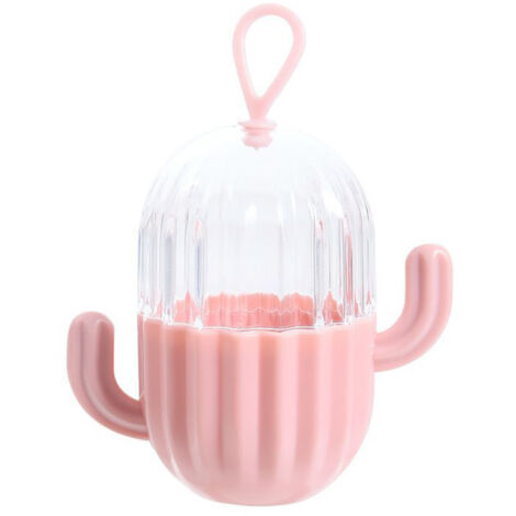 Boîte de Rangement Voyage pour Éponge Maquillage en Forme de Cactus - Coffret Portable pour Blender et Puff Poudre Rose (1/5)