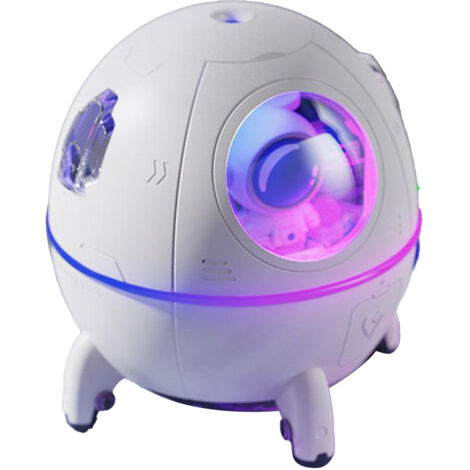 Humidificateur d'ambiance portable mini mignon en silicone PC transparent avec lumière LED, 5V/1A, blanc (1/5)