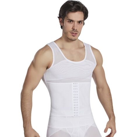 Veste Minceur Homme Slim Fit Respirante en Nylon - Haut de Compression Blanc Taille XL (1/5)
