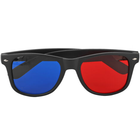 Lunettes 3D Rouge Bleu Cadre Plastique Léger Lentilles Résine pour Cinéma Jeux (1/5)